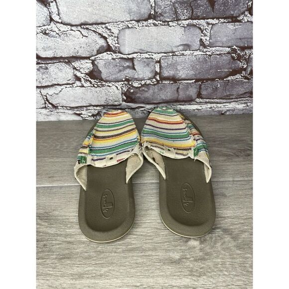 Sanuk You Got My Back Canvas Slip On Multicolor Mules Womens sz 10M US/41EU - Picture 5 of 16